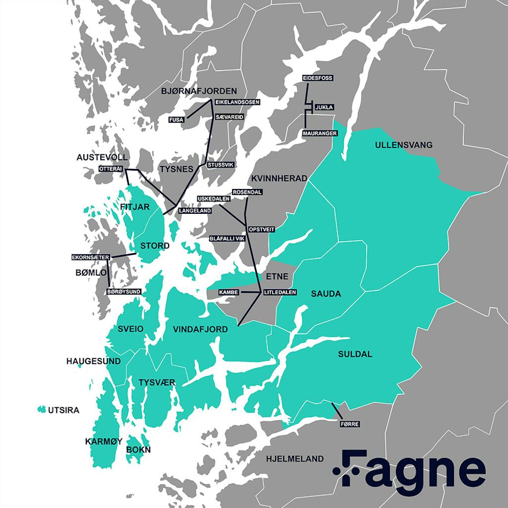 kart over nettområde til Fagne